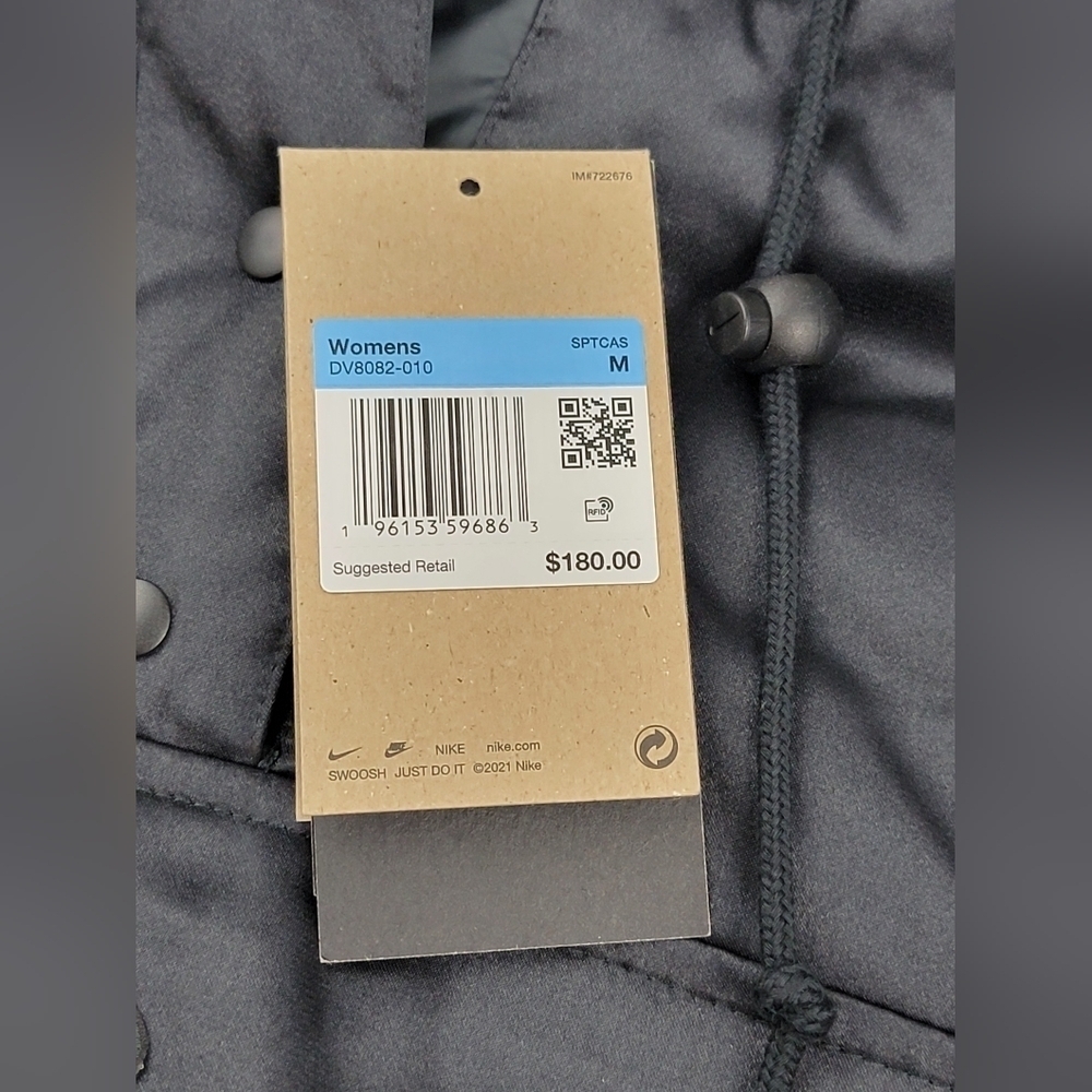 Nike Circa 96 Women's Black Hooded Jacket Size Medium DV8082-010 New - Picture 4 of 9